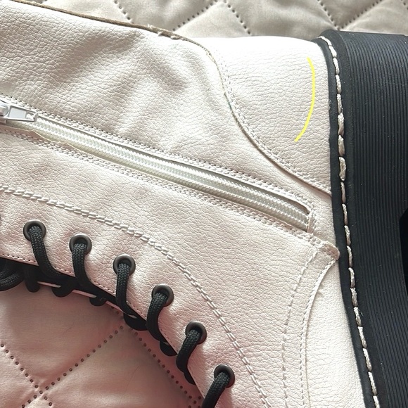 White Harley Lace-up Combat Moto Boots sz 7,5 - Picture 14 of 15